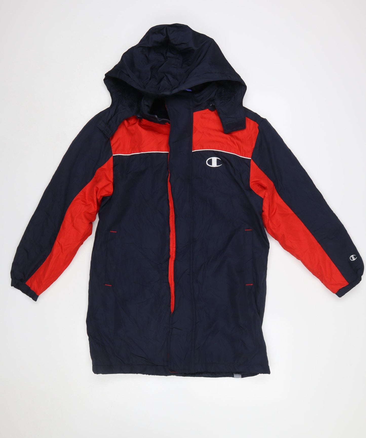 Champion Boys Blue Red Hooded Winter Parka Coat 11-12 Years