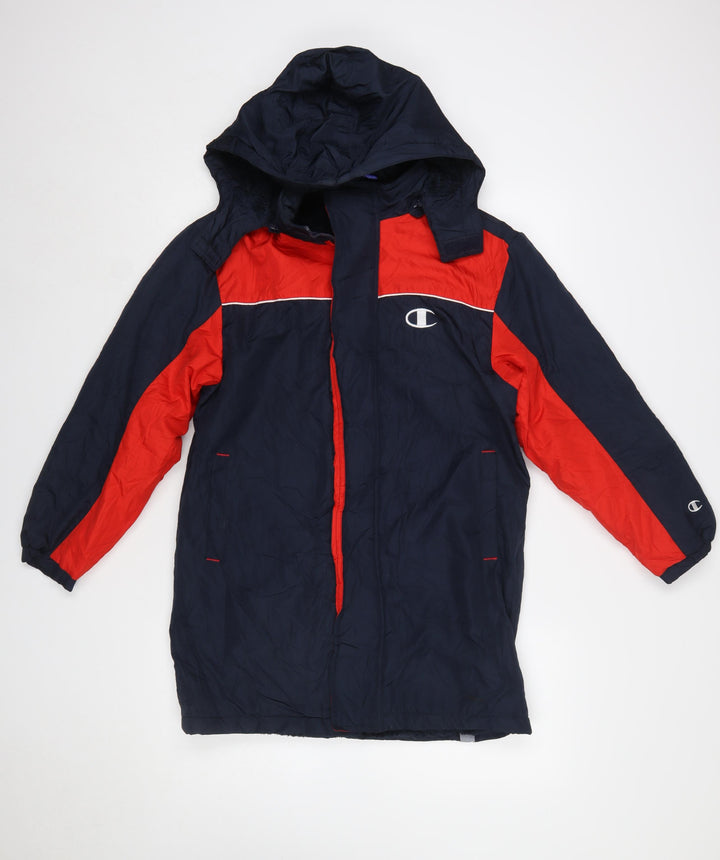 Champion Boys Blue Red Hooded Winter Parka Coat 11-12 Years