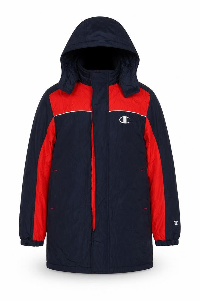 Champion Boys Blue Red Hooded Winter Parka Coat 11-12 Years