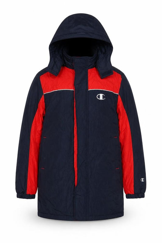 Champion Boys Blue Red Hooded Winter Parka Coat 11-12 Years
