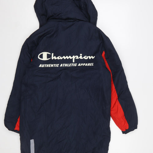 Champion Boys Blue Red Hooded Winter Parka Coat 11-12 Years
