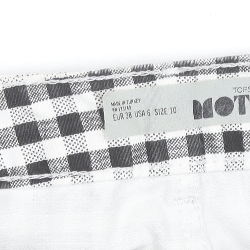 Topshop Women Black Check Denim Mini Skirt Size 10