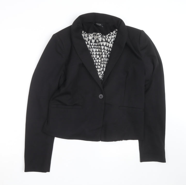 Vila Womens Black XL Short Blazer Jacket Lined Workwear