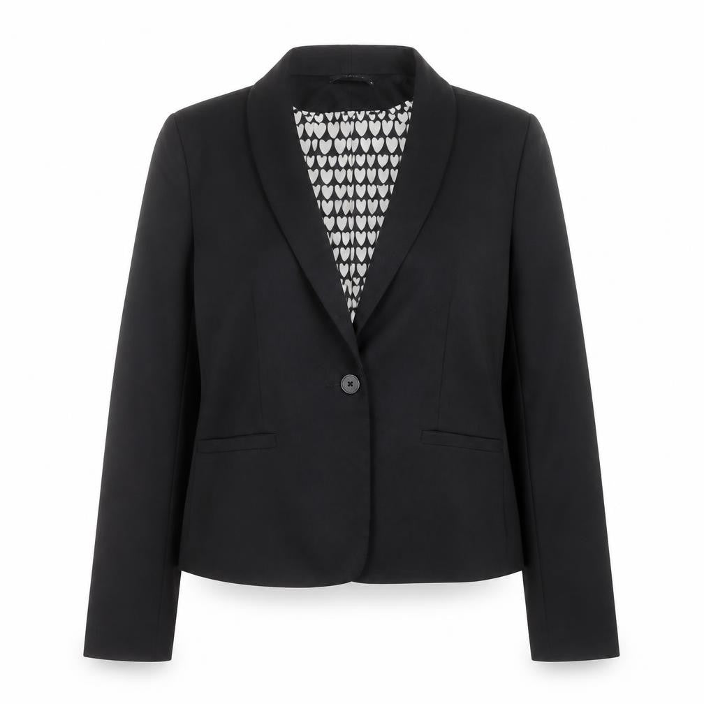 Front view of VILA women’s black xl short blazer jacket lined workwear