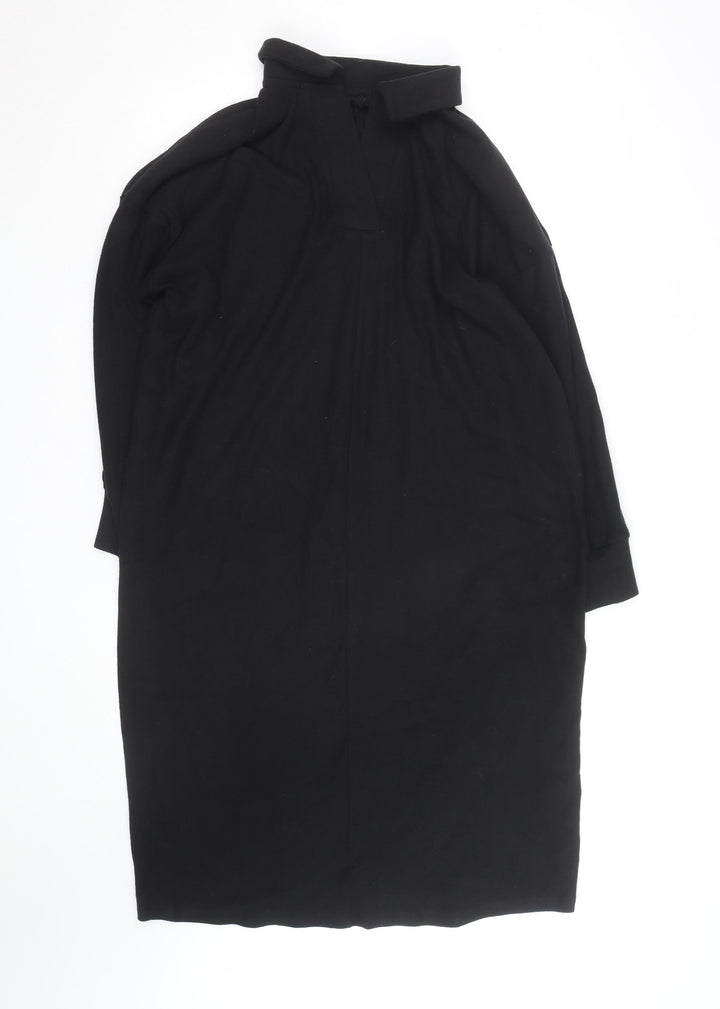 ASOS DESIGN Women’s Black Shift Dress UK 10 Long Sleeve High Neck