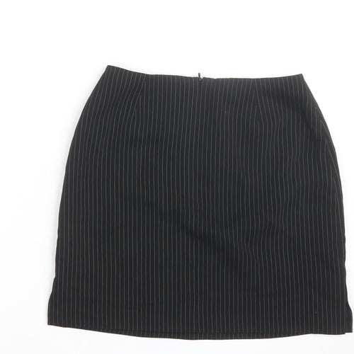 Warehouse Women’s Black Pinstripe Pencil Skirt Size 10 Lined Workwear