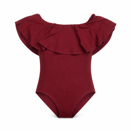 Quiz Women’s Red Off Shoulder Ruffle Bodysuit Size 14