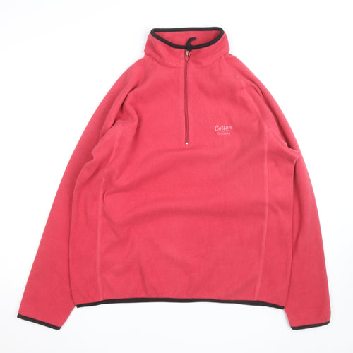 Cotton Traders Women's Pink Fleece 1/4 Zip Pullover Jacket L
