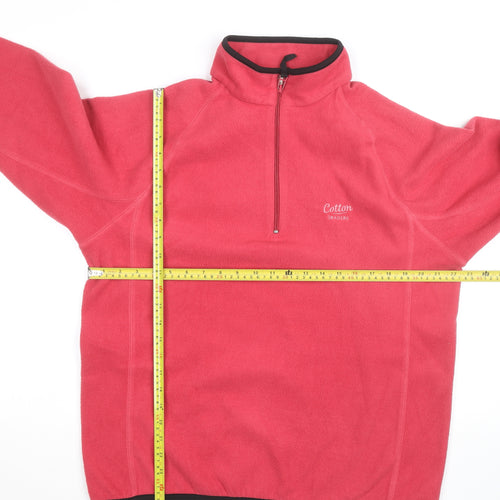 Cotton Traders Women's Pink Fleece 1/4 Zip Pullover Jacket L