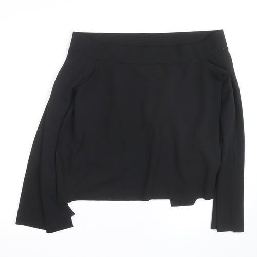 Zara Womens Black Off Shoulder Long Sleeve Basic Blouse Size 12