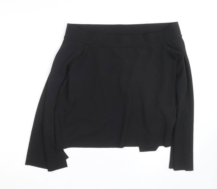 Zara Womens Black Off Shoulder Long Sleeve Basic Blouse Size 12