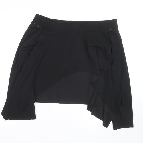 Zara Womens Black Off Shoulder Long Sleeve Basic Blouse Size 12