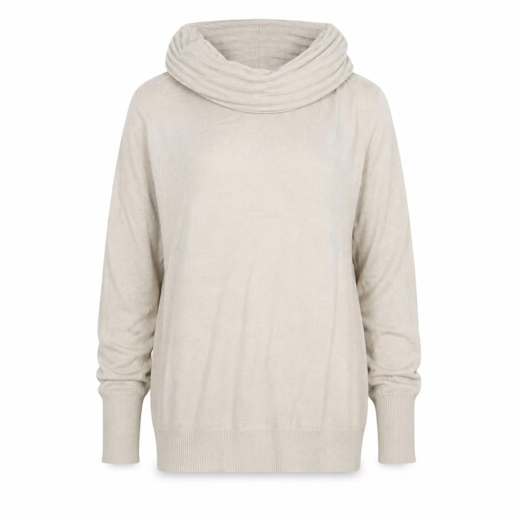 DKNY Women Beige Roll Neck Long Sleeve Wool Knit Top XS