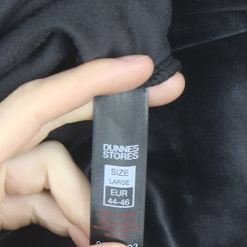 Dunnes Stores Women’s Black Velour Hooded 1/4 Zip Pullover Jumper Size 16