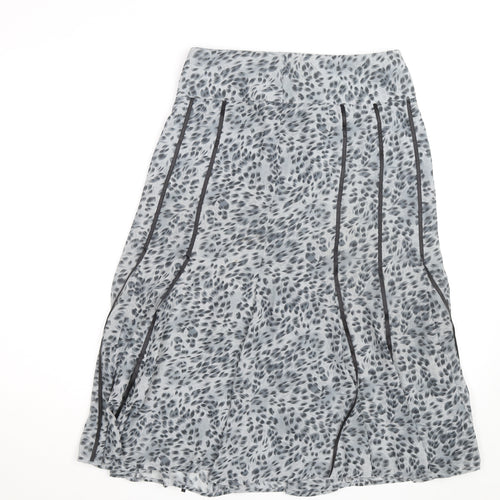Dunnes Stores Womens Grey Animal Print Midi A-Line Skirt Size 8