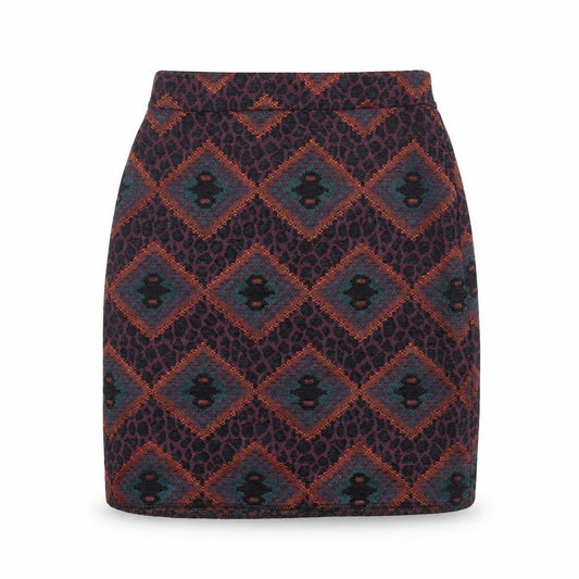 Front view of Dunnes Women’s Multicoloured, size UK 8, Geometric Knit Pencil Skirt