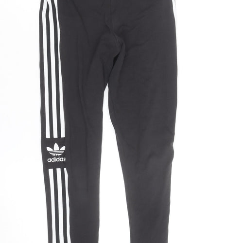 Adidas Womens Black Leggings Size 10 Slim Fit Activewear Pants