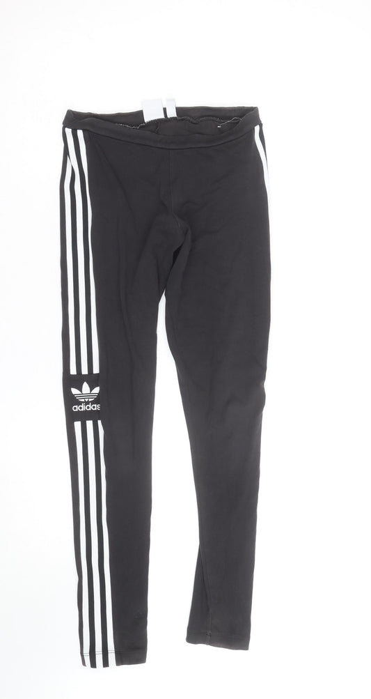 Adidas Womens Black Leggings Size 10 Slim Fit Activewear Pants