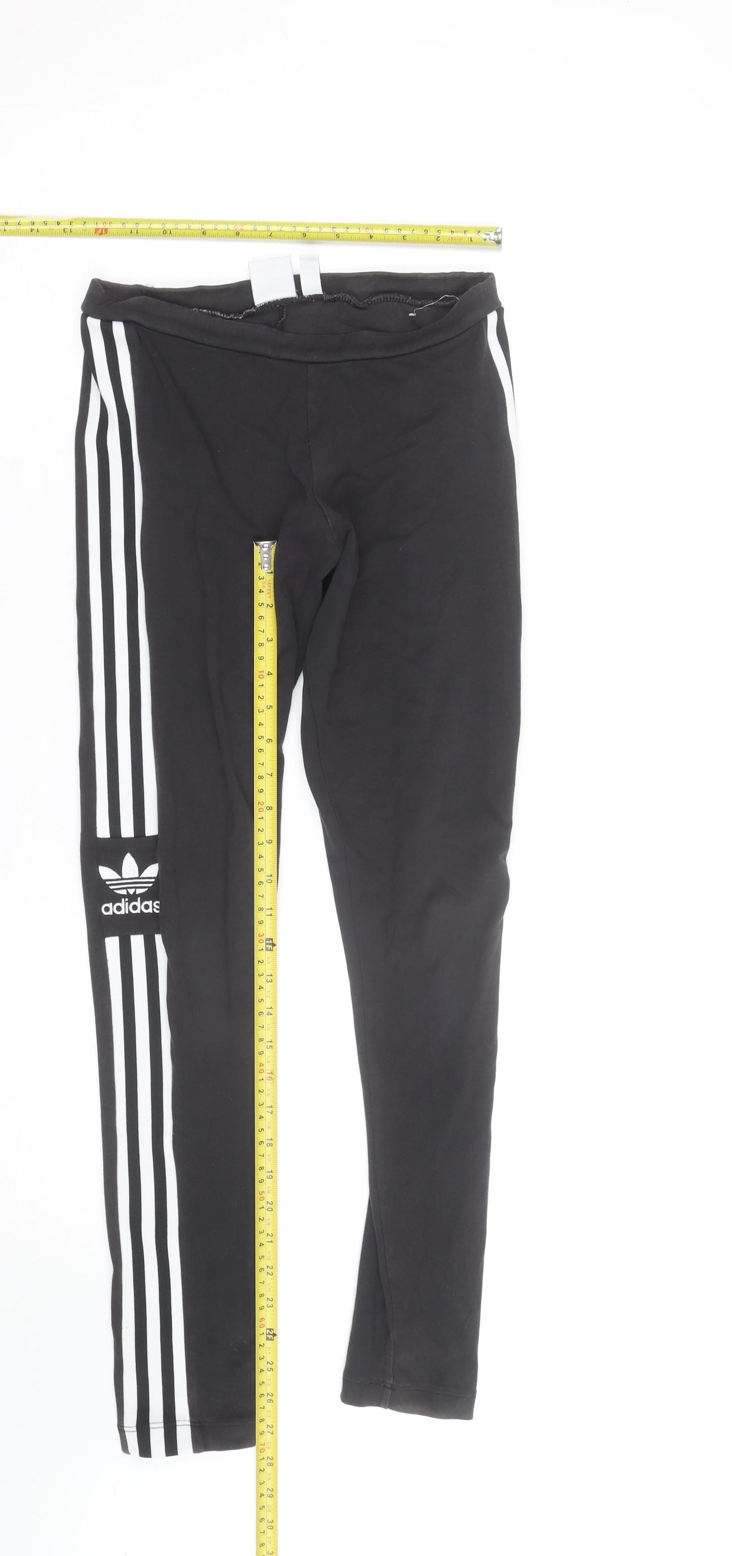 Adidas Womens Black Leggings Size 10 Slim Fit Activewear Pants