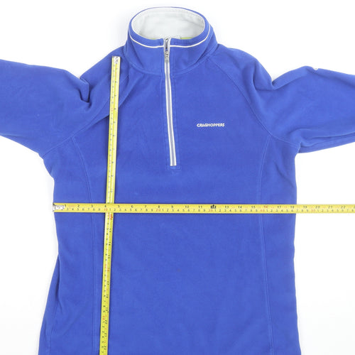 Craghoppers Women Blue Size 12 Fleece 1/2 Zip Lightweight Active Jacket