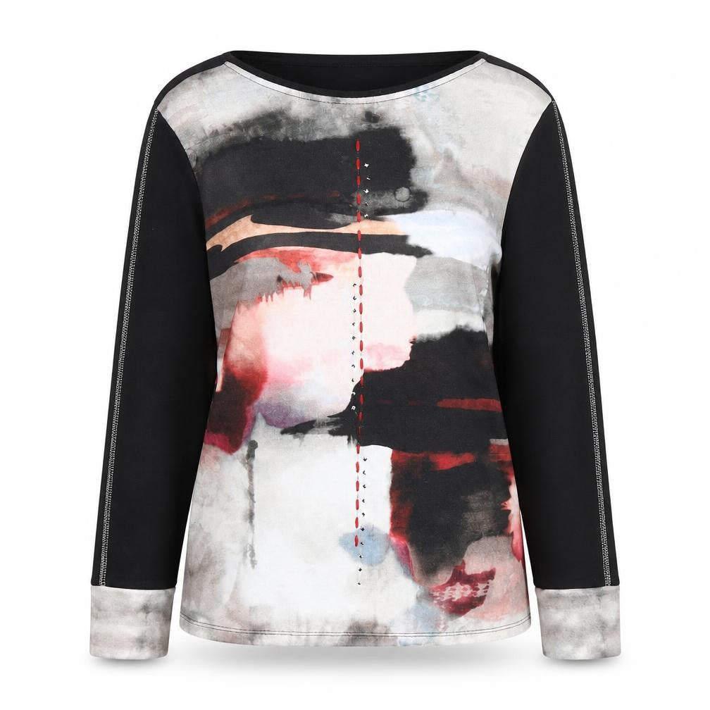 Front view of Kalisson Women Multicoloured, size 10, Crew Neck Long Sleeve jumper