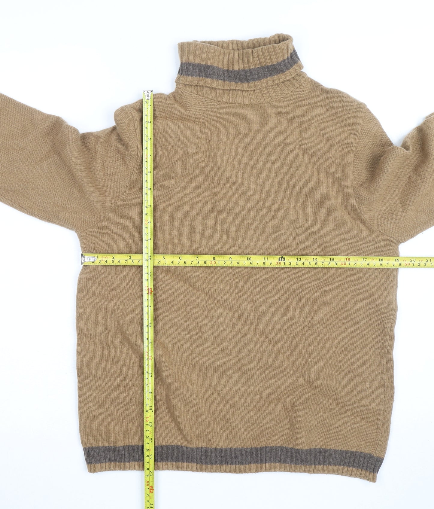 Dicapri by Cele Women’s Beige Roll Neck Wool Blend Jumper XL