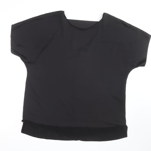 River Island Women’s Black V-Neck Chiffon Blouse Size M