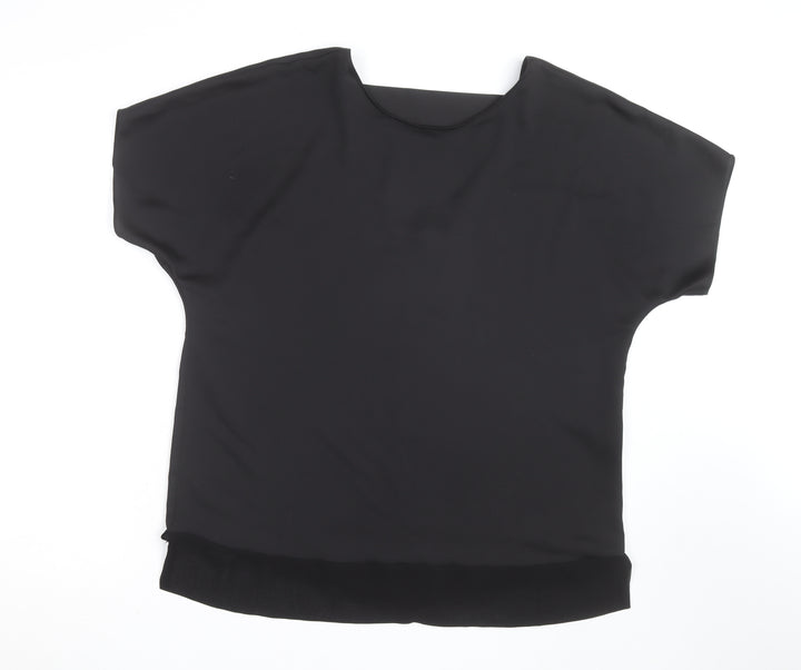 River Island Women’s Black V-Neck Chiffon Blouse Size M