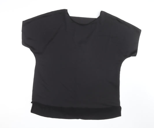 River Island Women’s Black V-Neck Chiffon Blouse Size M