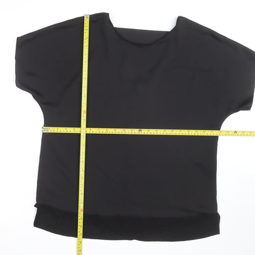 River Island Women’s Black V-Neck Chiffon Blouse Size M