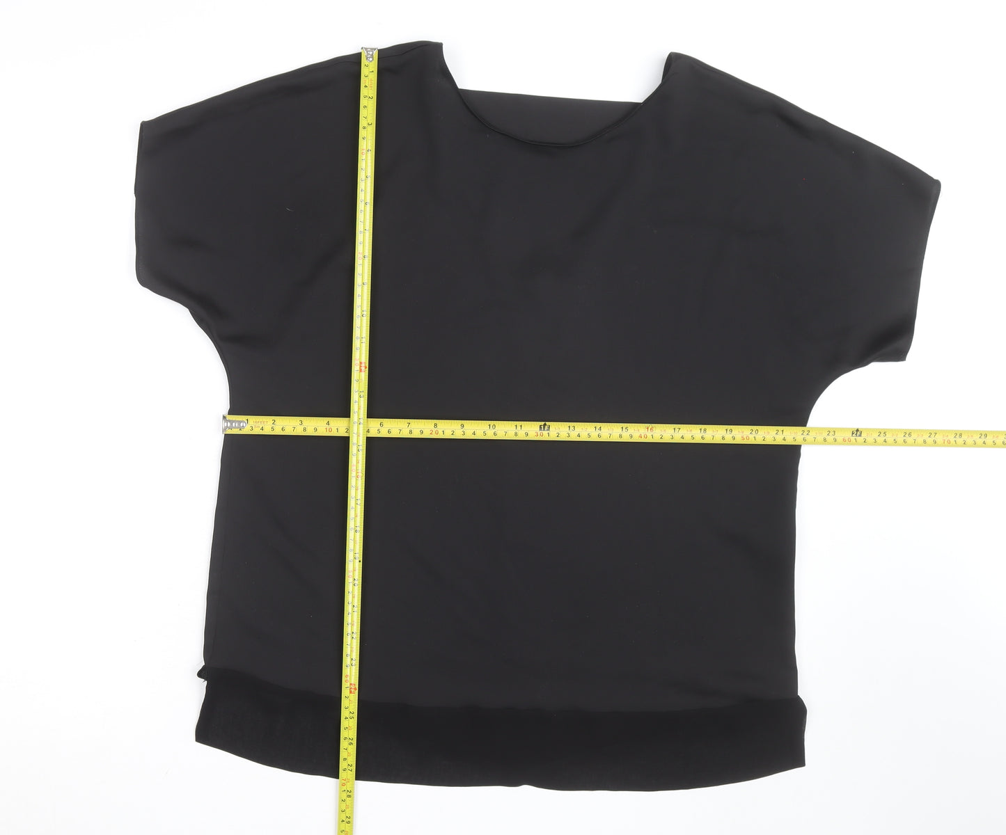 River Island Women’s Black V-Neck Chiffon Blouse Size M
