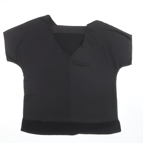 River Island Women’s Black V-Neck Chiffon Blouse Size M