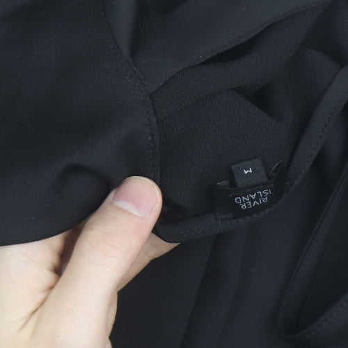 River Island Women’s Black V-Neck Chiffon Blouse Size M