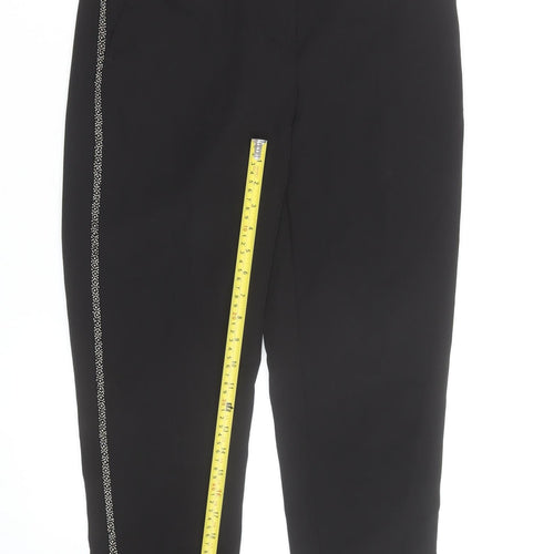 Dorothy Perkins Women’s Black Beaded Trim Ankle Trousers Size 8 Slim Fit