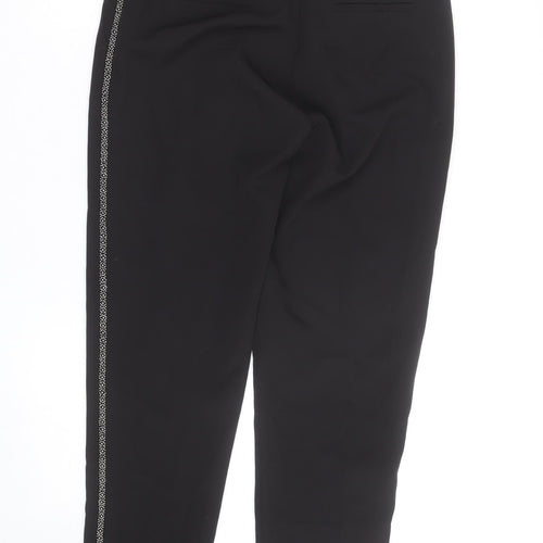 Dorothy Perkins Women’s Black Beaded Trim Ankle Trousers Size 8 Slim Fit