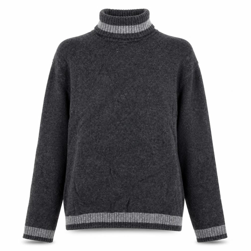 Front view of Dicapri By Cele Women's Grey Roll Neck Wool Blend Jumper XL