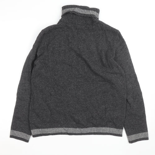 Dicapri By Cele Women's Grey Roll Neck Wool Blend Jumper XL