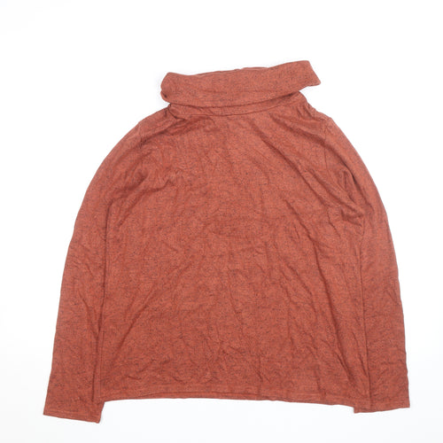 Isle Essentials Women's Brown Roll Neck Long Sleeve Pullover Jumper M 14-16
