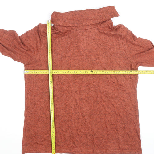 Isle Essentials Women's Brown Roll Neck Long Sleeve Pullover Jumper M 14-16