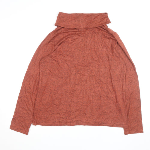 Isle Essentials Women's Brown Roll Neck Long Sleeve Pullover Jumper M 14-16