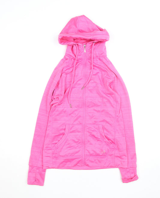 Perfection by Body Rage Women's Pink Full Zip Hooded Sweatshirt Size 8