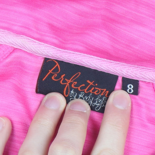 Perfection by Body Rage Women's Pink Full Zip Hooded Sweatshirt Size 8