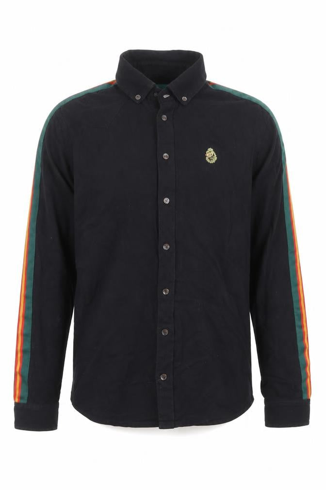 Front view of Luke Sport Black Men's Small Long Sleeve Button-Up Shirt