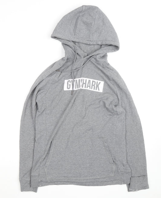 Gymshark Men's Grey Pullover Hoodie M Regular Fit Sportswear