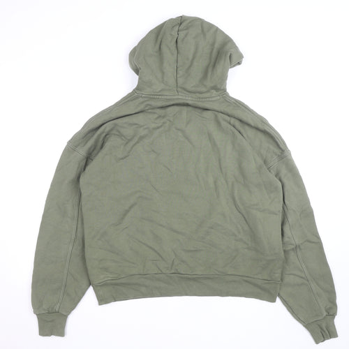 Converse Womens Green Pullover Hoodie Size M Drawstring Cotton Blend