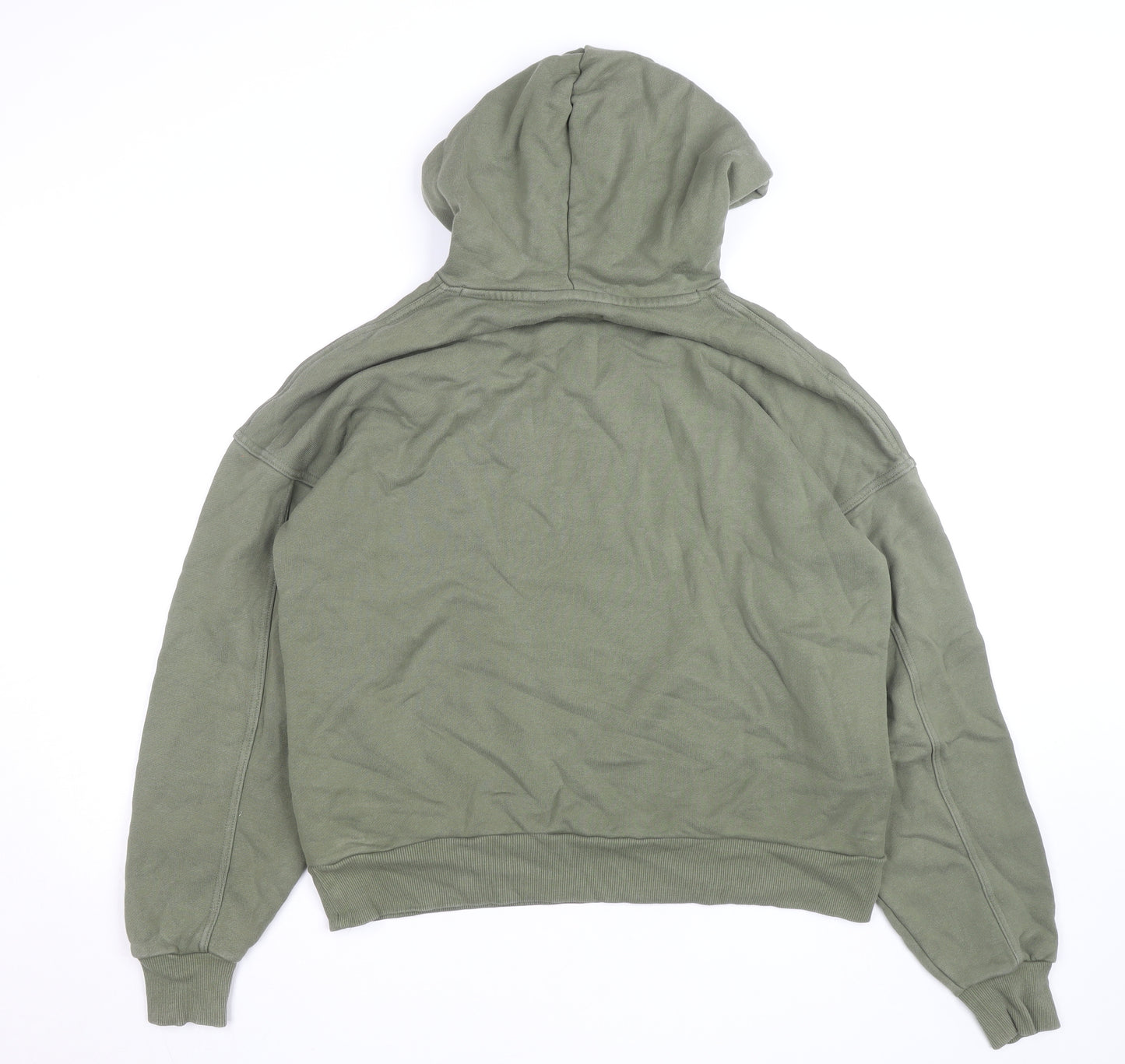 Converse Womens Green Pullover Hoodie Size M Drawstring Cotton Blend