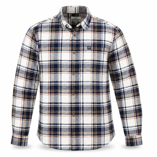 Marks and Spencer Men's Blue Plaid Cotton Flannel Shirt XL