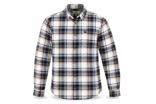 Front view of Marks & Spencer Men's Blue Plaid Cotton Flannel Shirt XL