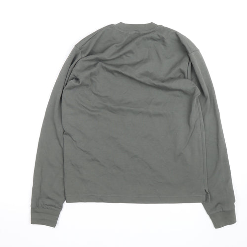Uniqlo Men Grey XS Long Sleeve Crew Neck Cotton Casual Top