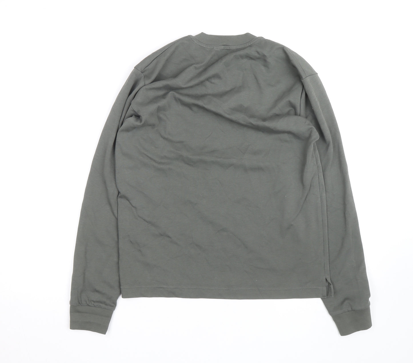 Uniqlo Men Grey XS Long Sleeve Crew Neck Cotton Casual Top